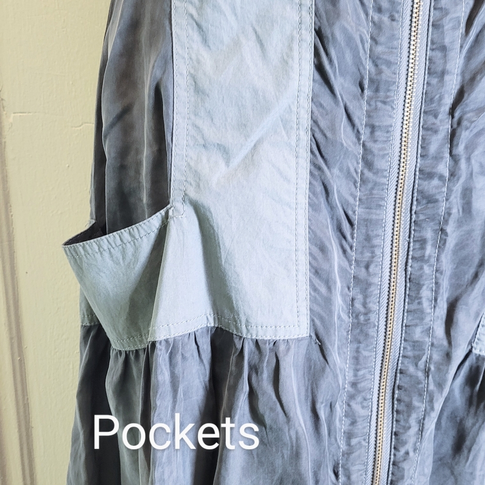 Hebbeding Holland lagenlook gray bubble maxi dress zippers pockets L(1) - Picture 7 of 10